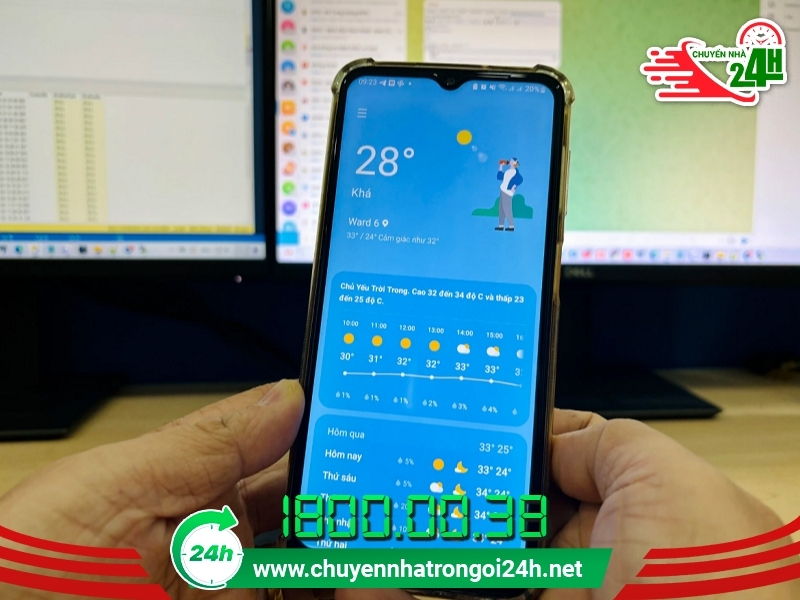 Kiểm tra dự báo thời tiết trong ngày chuyển nhà