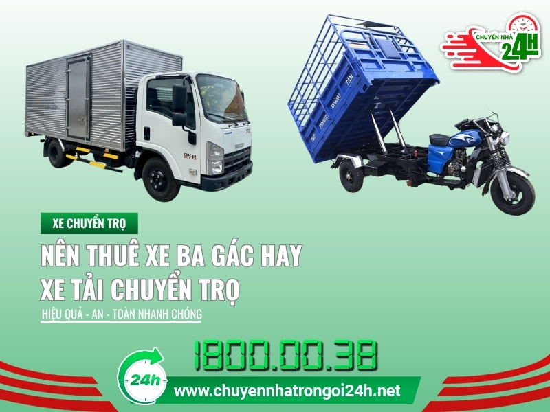nên thuê xe ba gác hay xe tải chuyển trọ