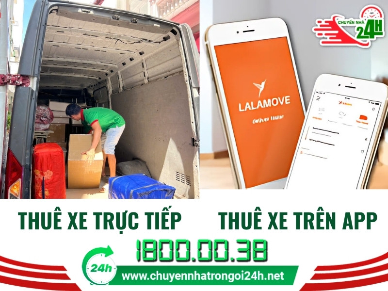 Nên sử dụng app thuê xe hay thuê xe tải chuyển trọ trực tiếp