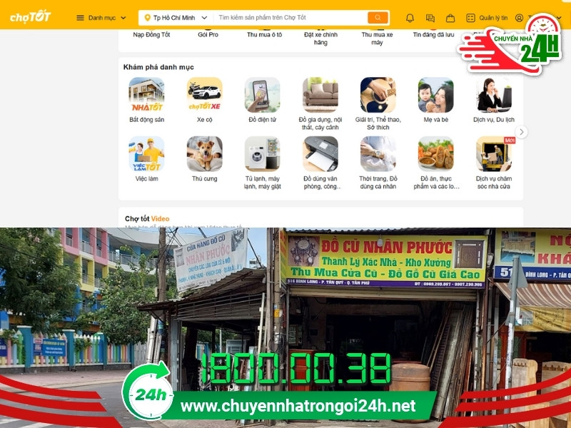 Hướng dẫn cách tìm kíếm địa chỉ thanh lý đồ cũ chuyển nhà uy tín