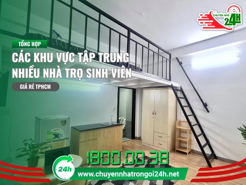 Các khu vực tập trung nhiều nhà trọ sinh viên
