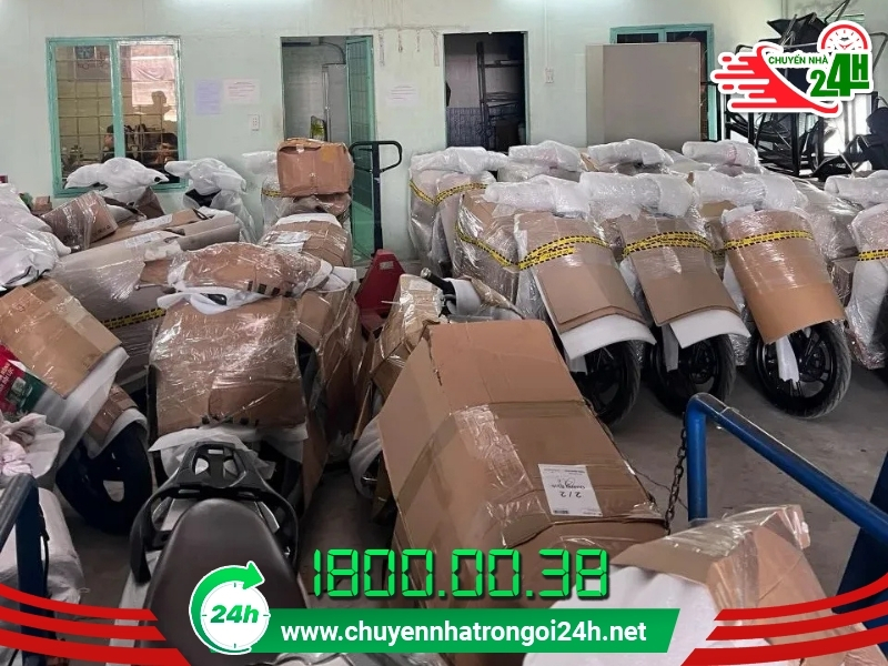 Xe máy được đóng gói đúng kỹ thuật